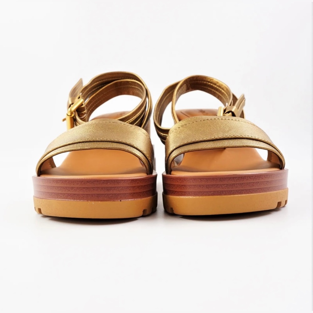 NIB See By Chloe Goat MD Sand Robin Gold Leather Platform Wedge Sandals 6 US - Picture 4 of 16